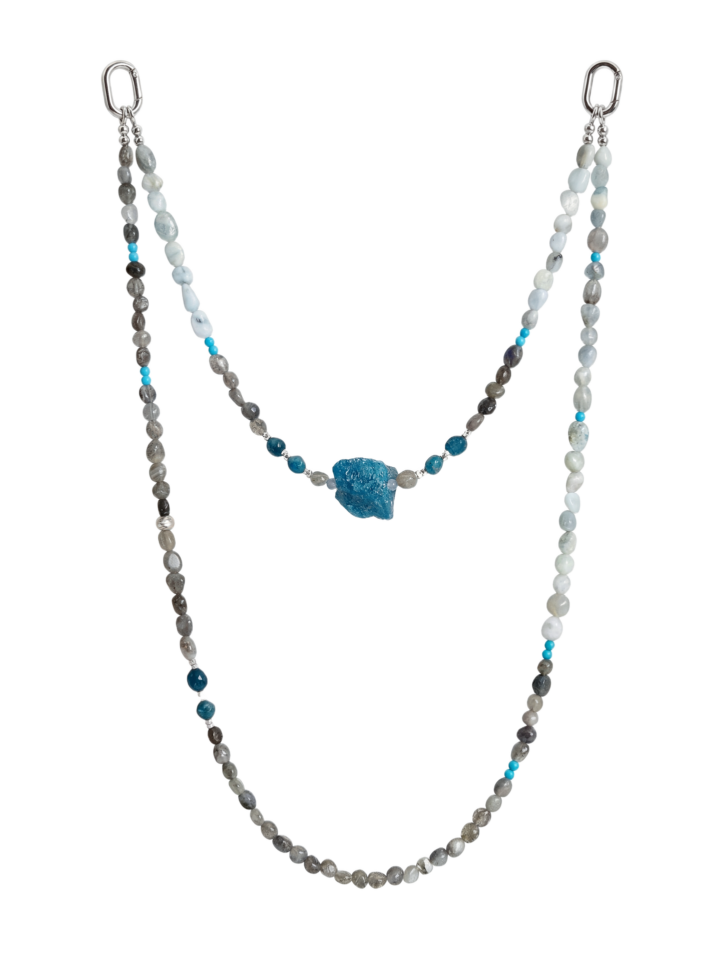 Smoky Quartz · Ash Grey hands-free chain S06