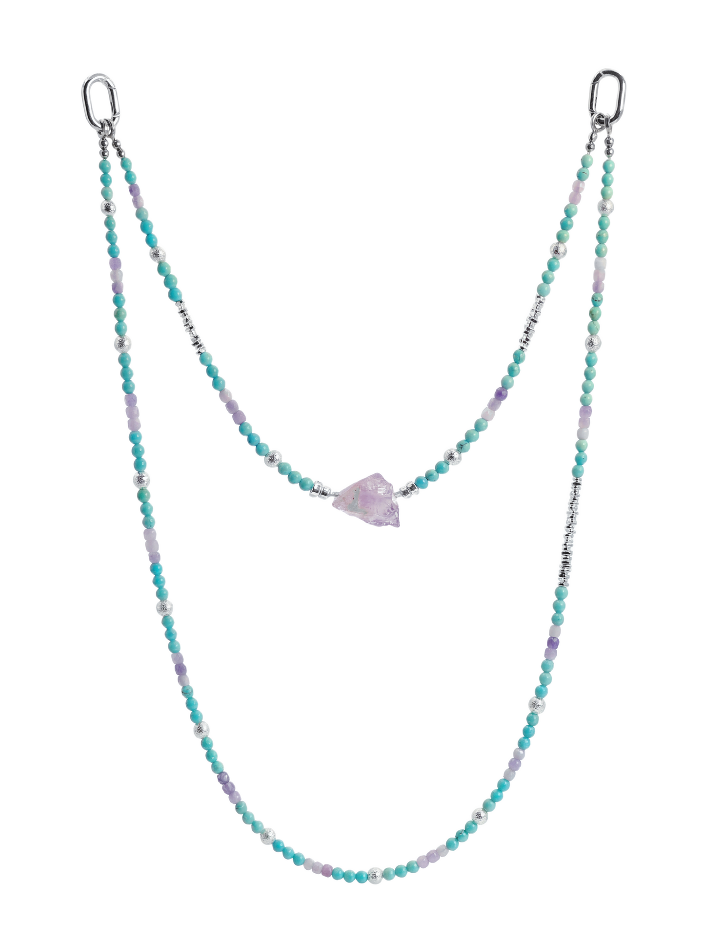 Mist Agate · Soft Grey hands-free chain S07