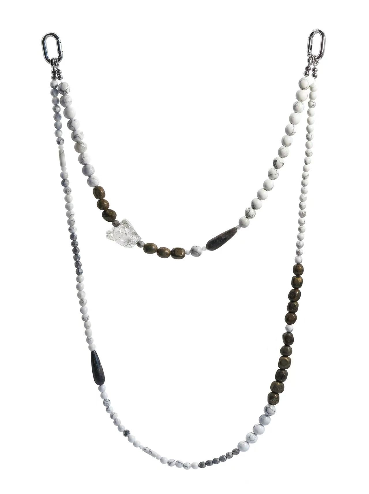 Onyx & Hematite · Black / Steel — Hands-Free Chain