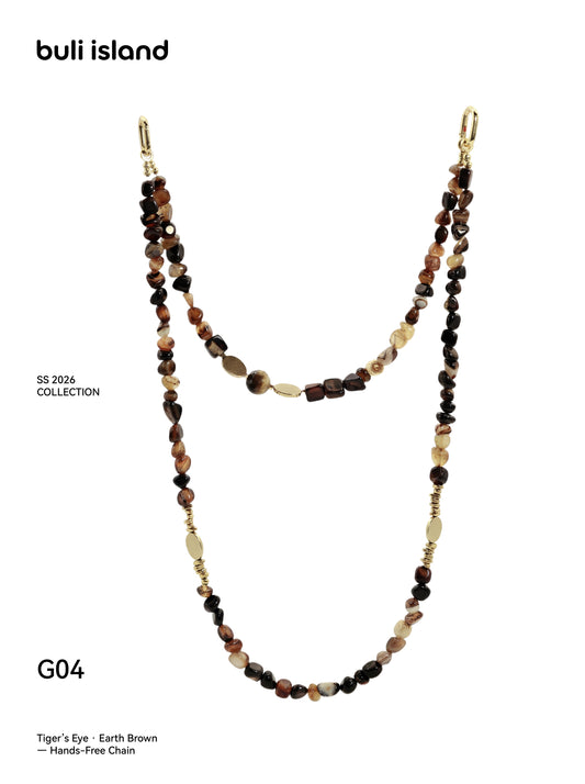 Tiger’s Eye · Earth Brown — Hands-Free Chain