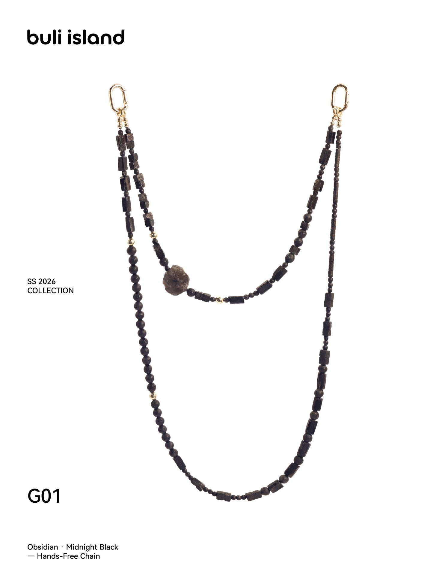 Obsidian · Midnight Black — Hands-Free Chain