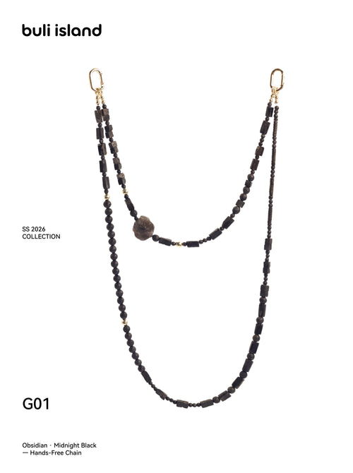 Obsidian · Midnight Black — Hands-Free Chain