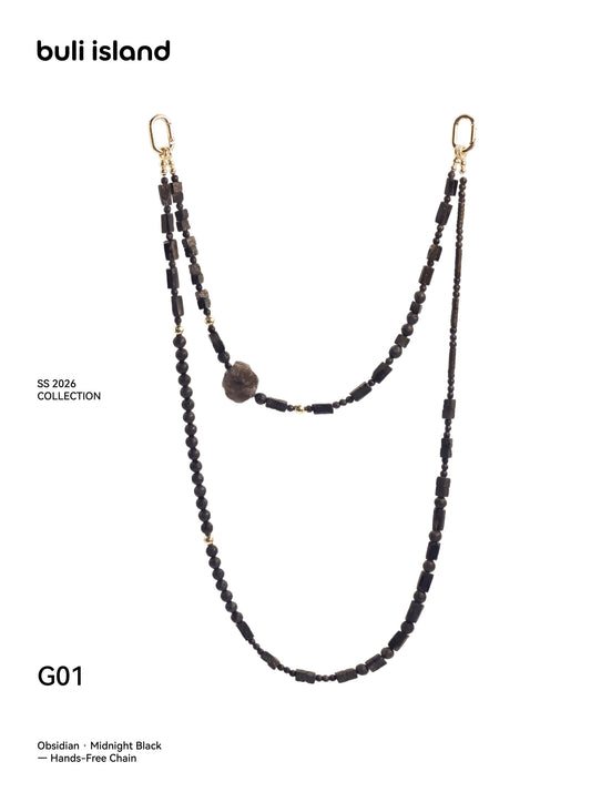Obsidian · Midnight Black — Hands-Free Chain