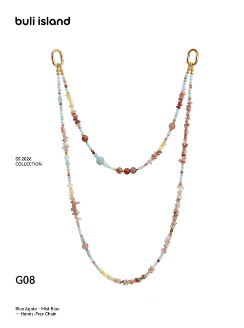 Blue Agate · Mist Blue — Hands-Free Chain