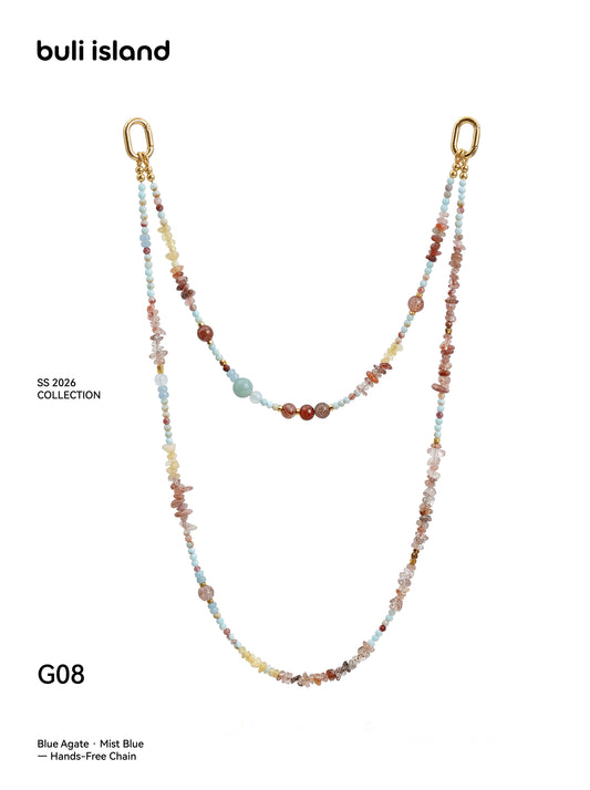 Blue Agate · Mist Blue — Hands-Free Chain