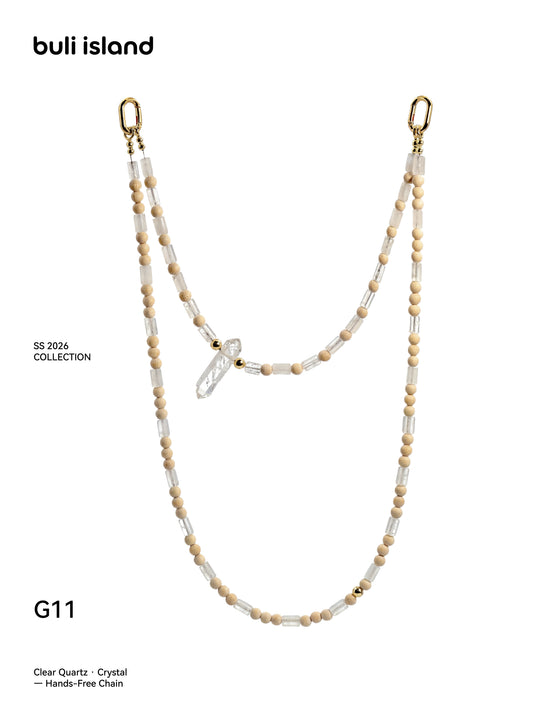 Clear Quartz · Crystal — Hands-Free Chain