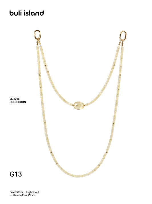 Pale Citrine · Light Gold — Hands-Free Chain