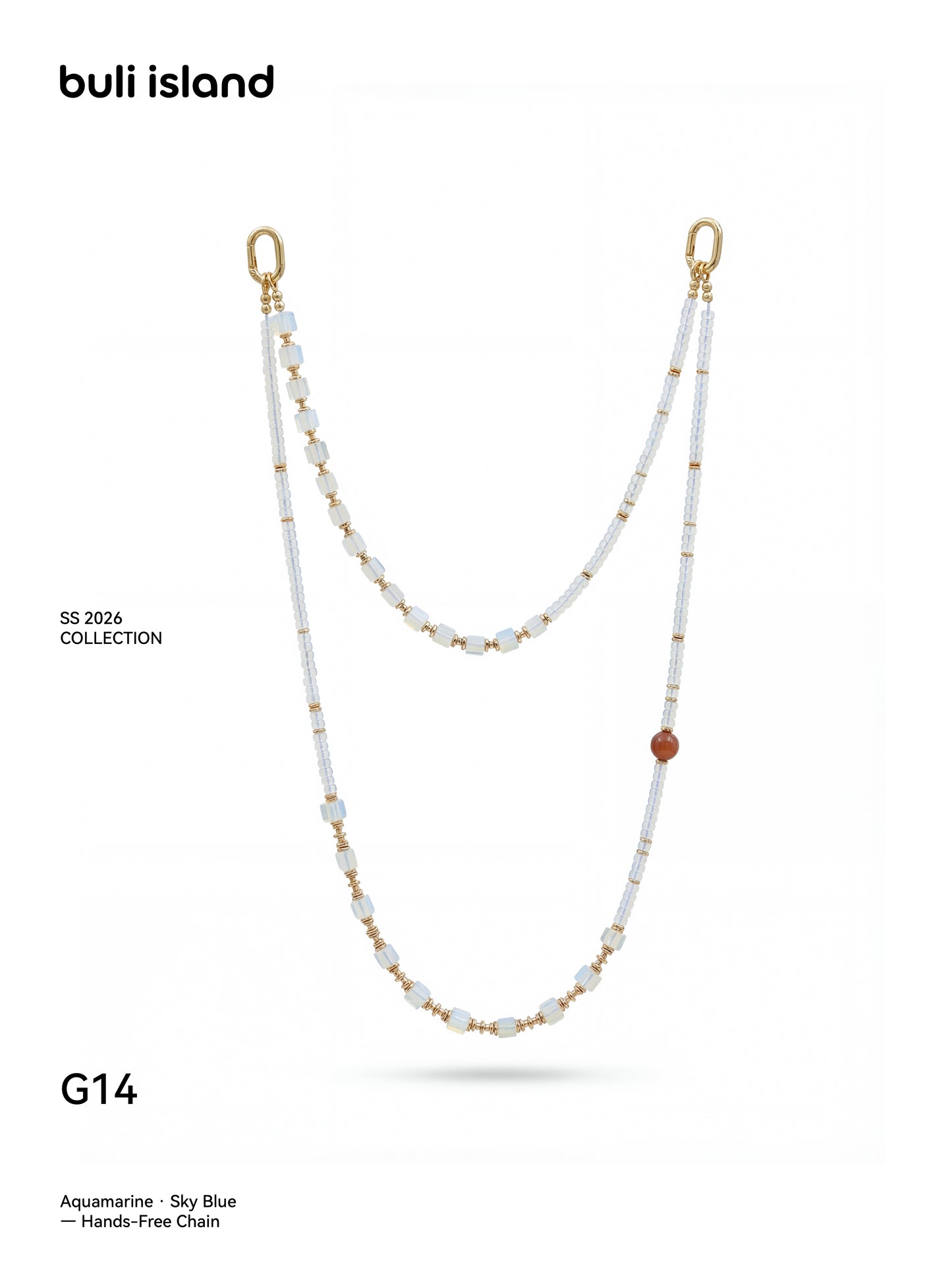 Aquamarine · Sky Blue — Hands-Free Chain