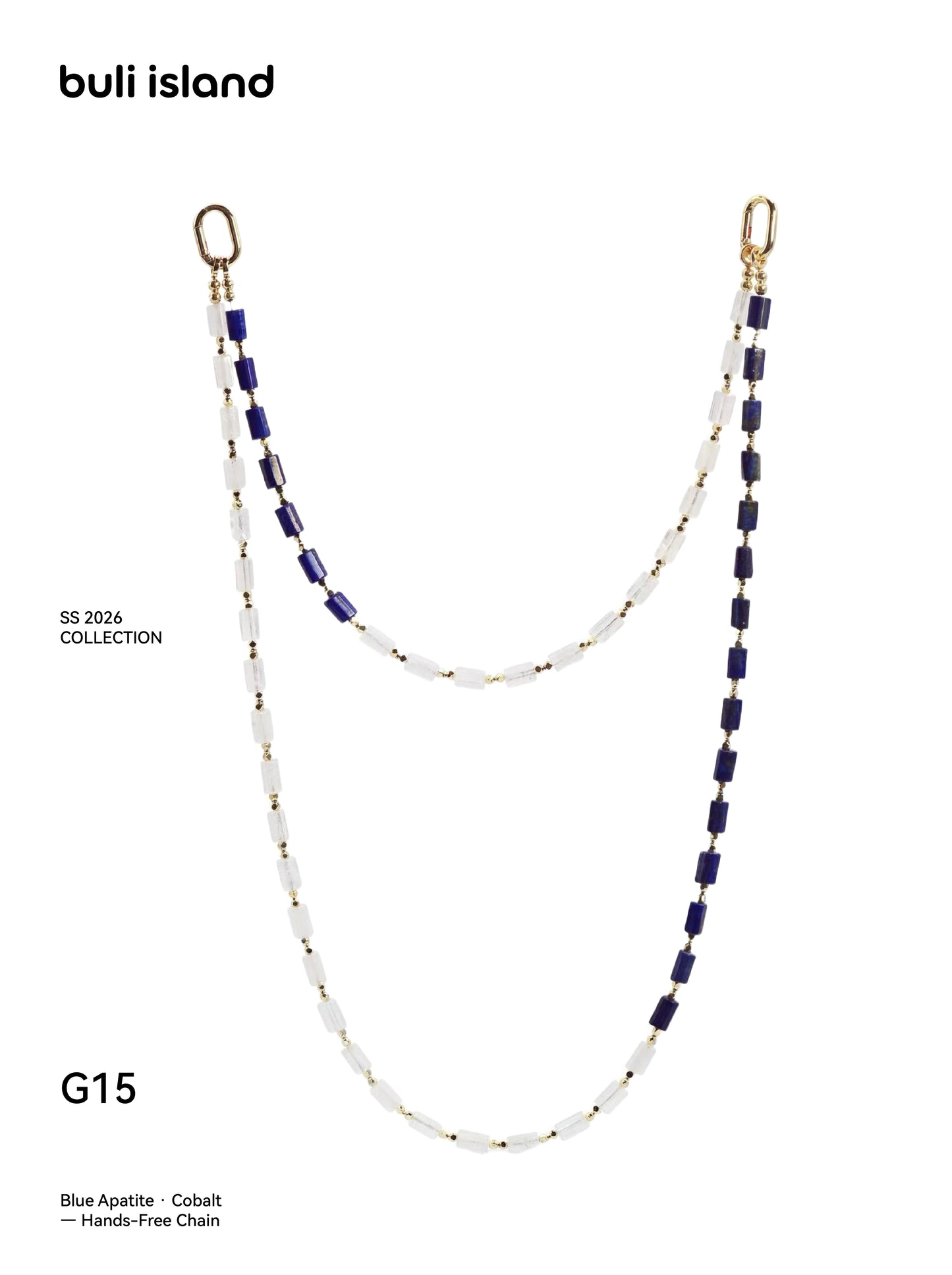 Blue Apatite · Cobalt — Hands-Free Chain