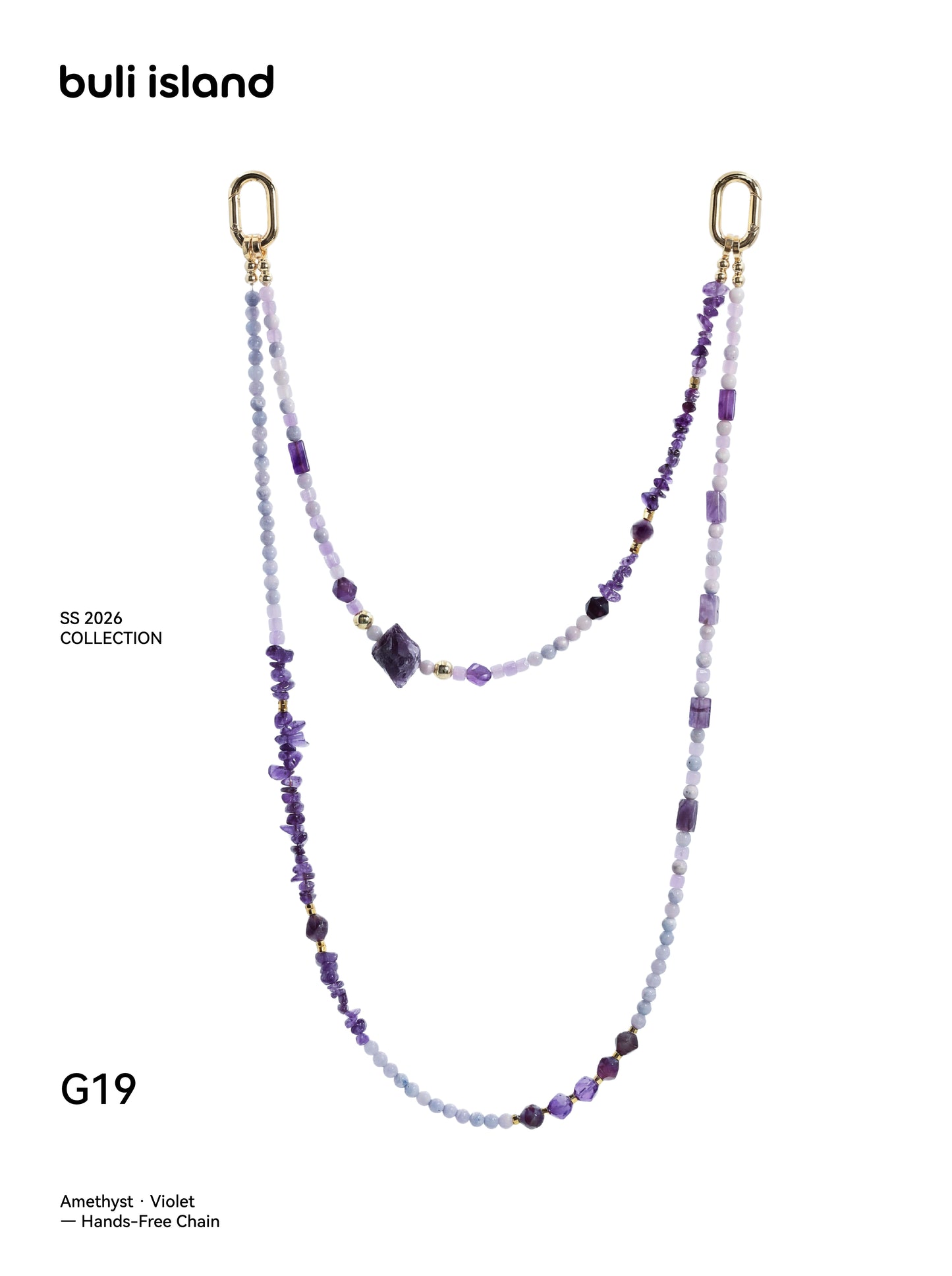 Amethyst · Violet — Hands-Free Chain