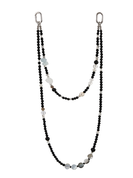 Black Agate · Deep Charcoal hands-free chain S02