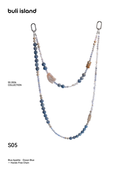 Blue Apatite · Ocean Blue — Hands-Free Chain