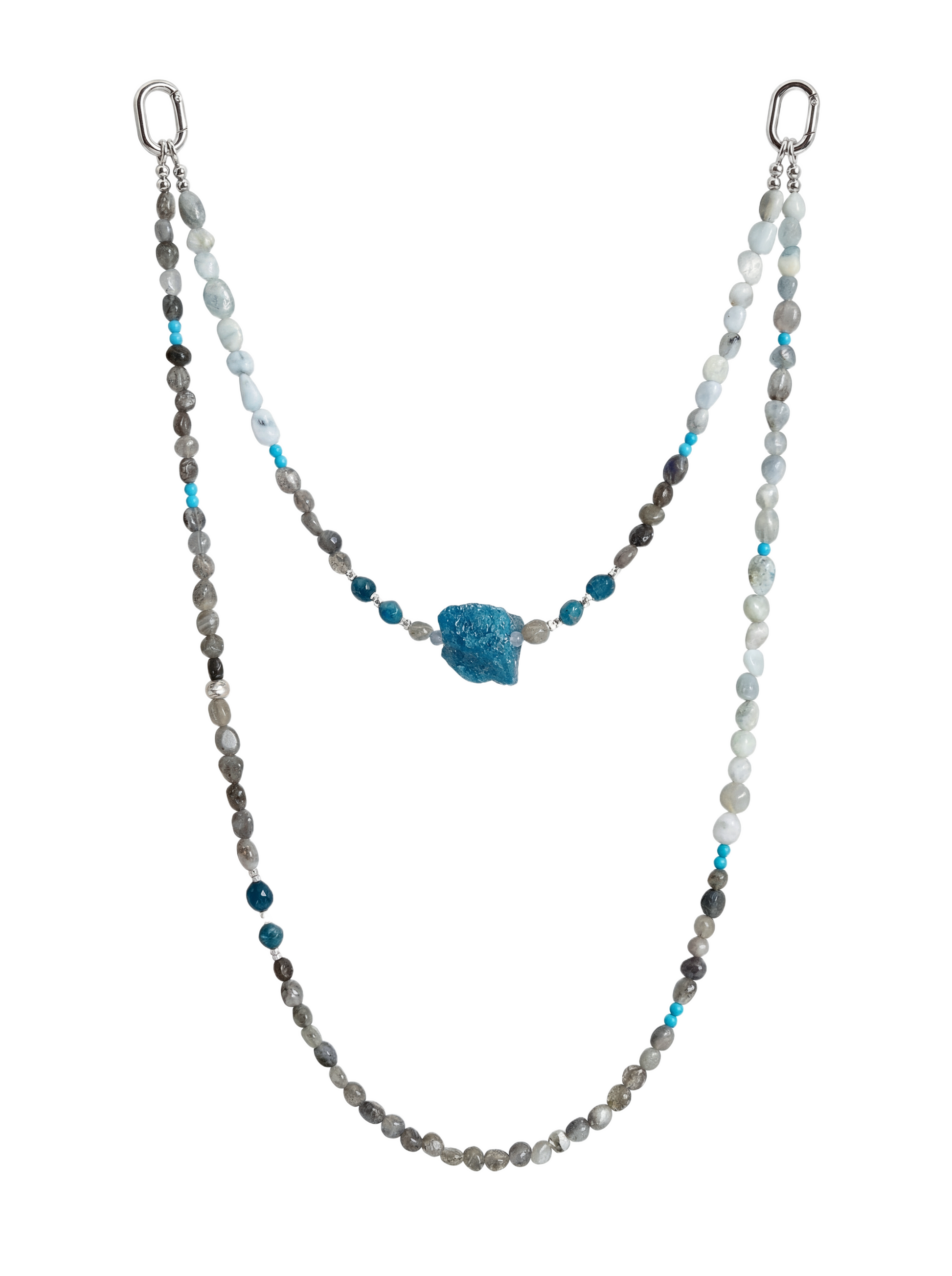 Smoky Quartz · Ash Grey hands-free chain S06