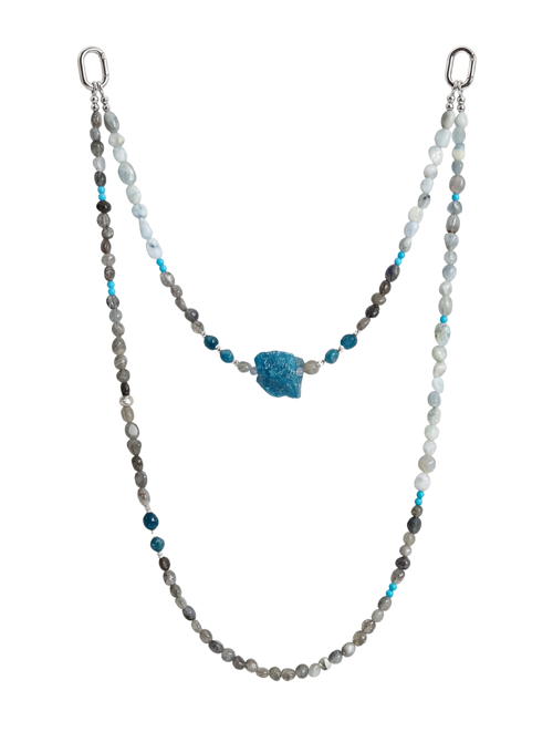 Smoky Quartz · Ash Grey hands-free chain S06