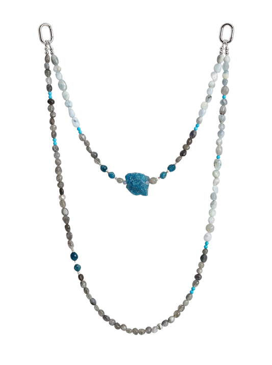 Smoky Quartz · Ash Grey hands-free chain S06