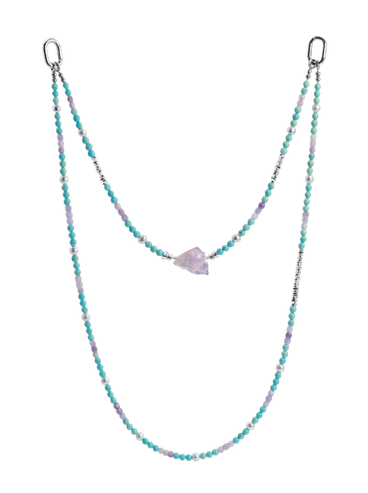 Mist Agate · Soft Grey hands-free chain S07