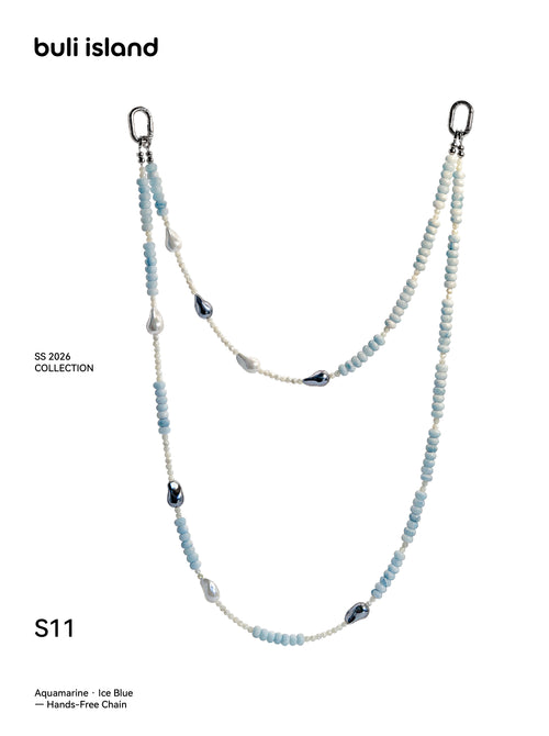 Aquamarine · Ice Blue — Hands-Free Chain