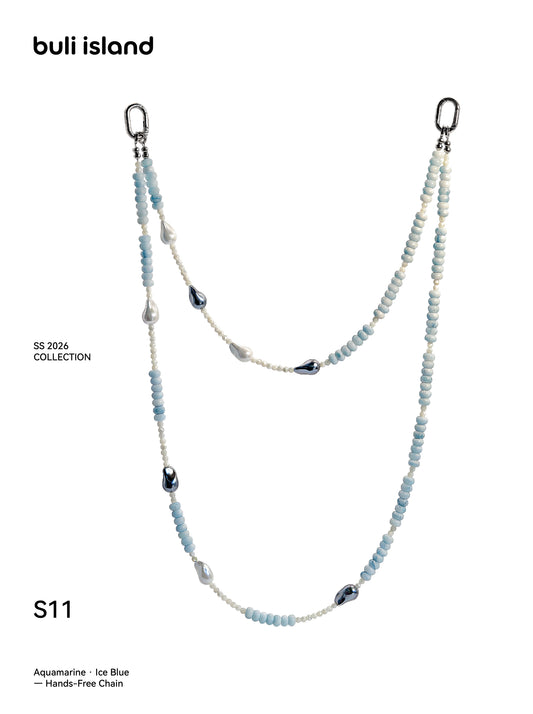 Aquamarine · Ice Blue — Hands-Free Chain