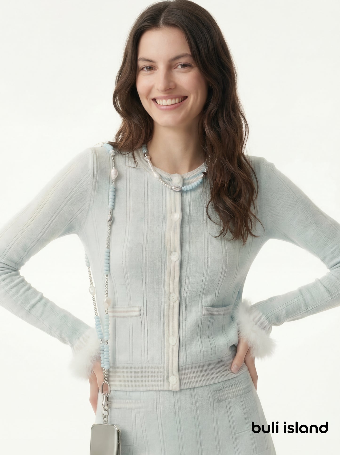 Aquamarine · Ice Blue — Hands-Free Chain