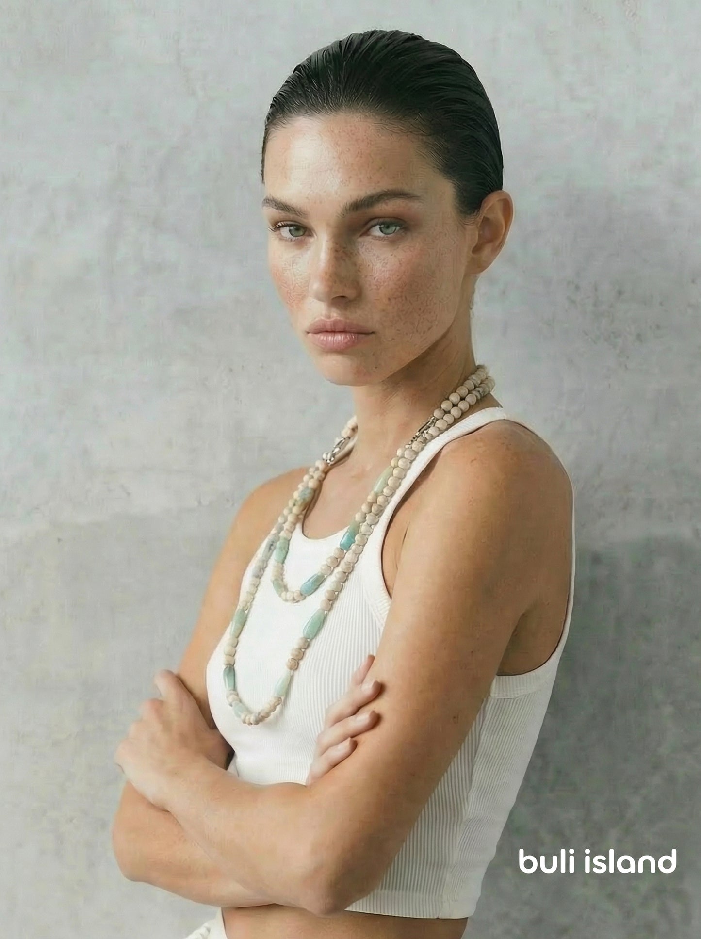 Sand Jasper · Warm Sand — Hands-Free Chain