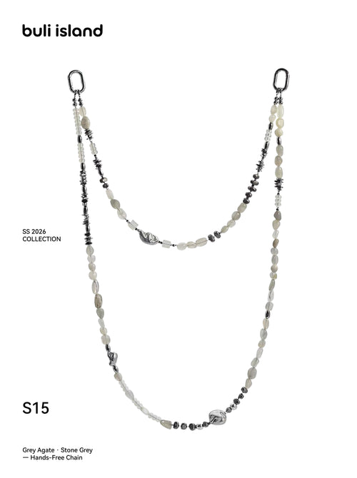 Grey Agate · Stone Grey — Hands-Free Chain
