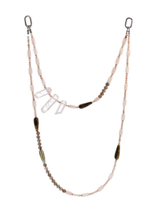 Peach Moonstone · Soft Peach hands-free chain S17