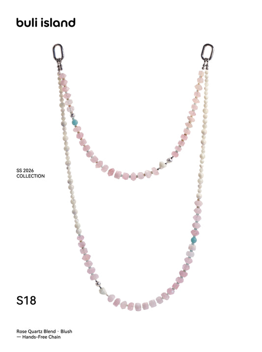 Rose Quartz Blend · Blush — Hands-Free Chain