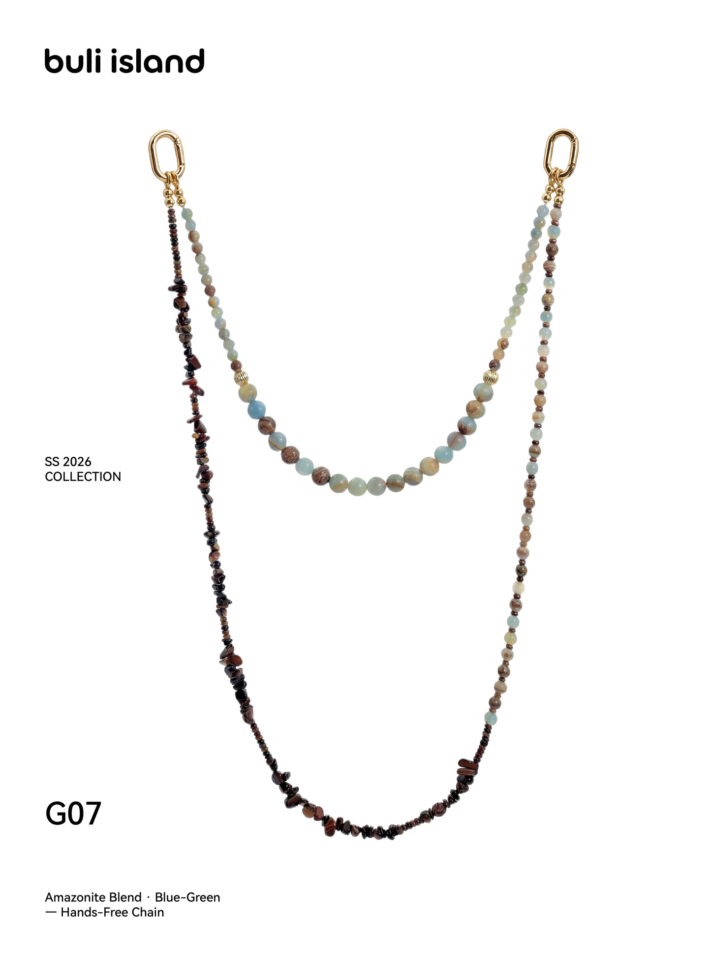 Amazonite Blend · Blue-Green — Hands-Free Chain