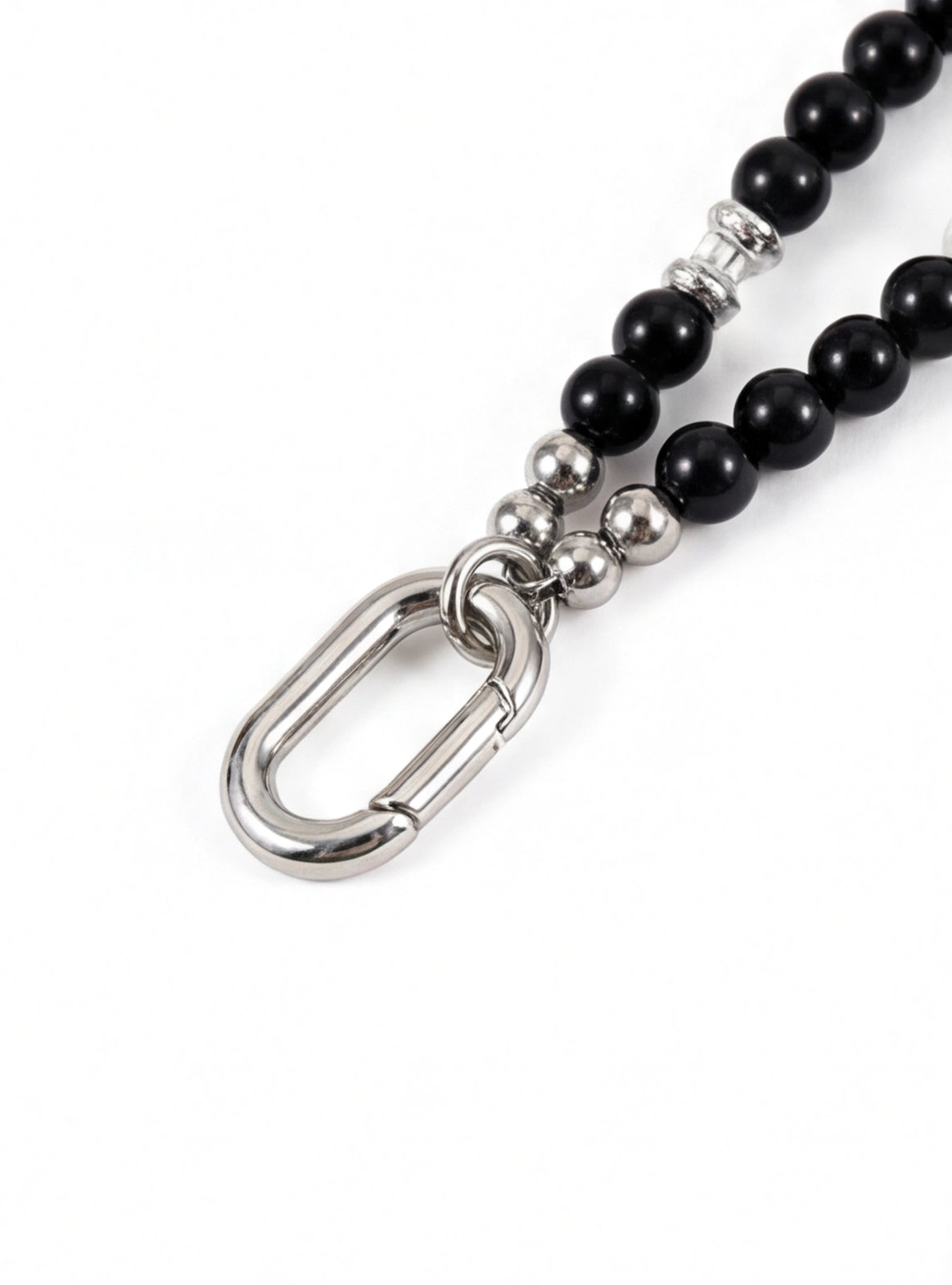 Black Agate · Deep Charcoal — Hands-Free Chain