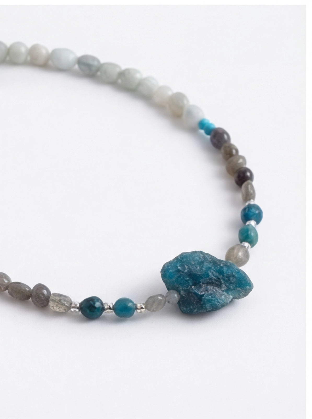 Smoky Quartz · Ash Grey — Hands-Free Chain