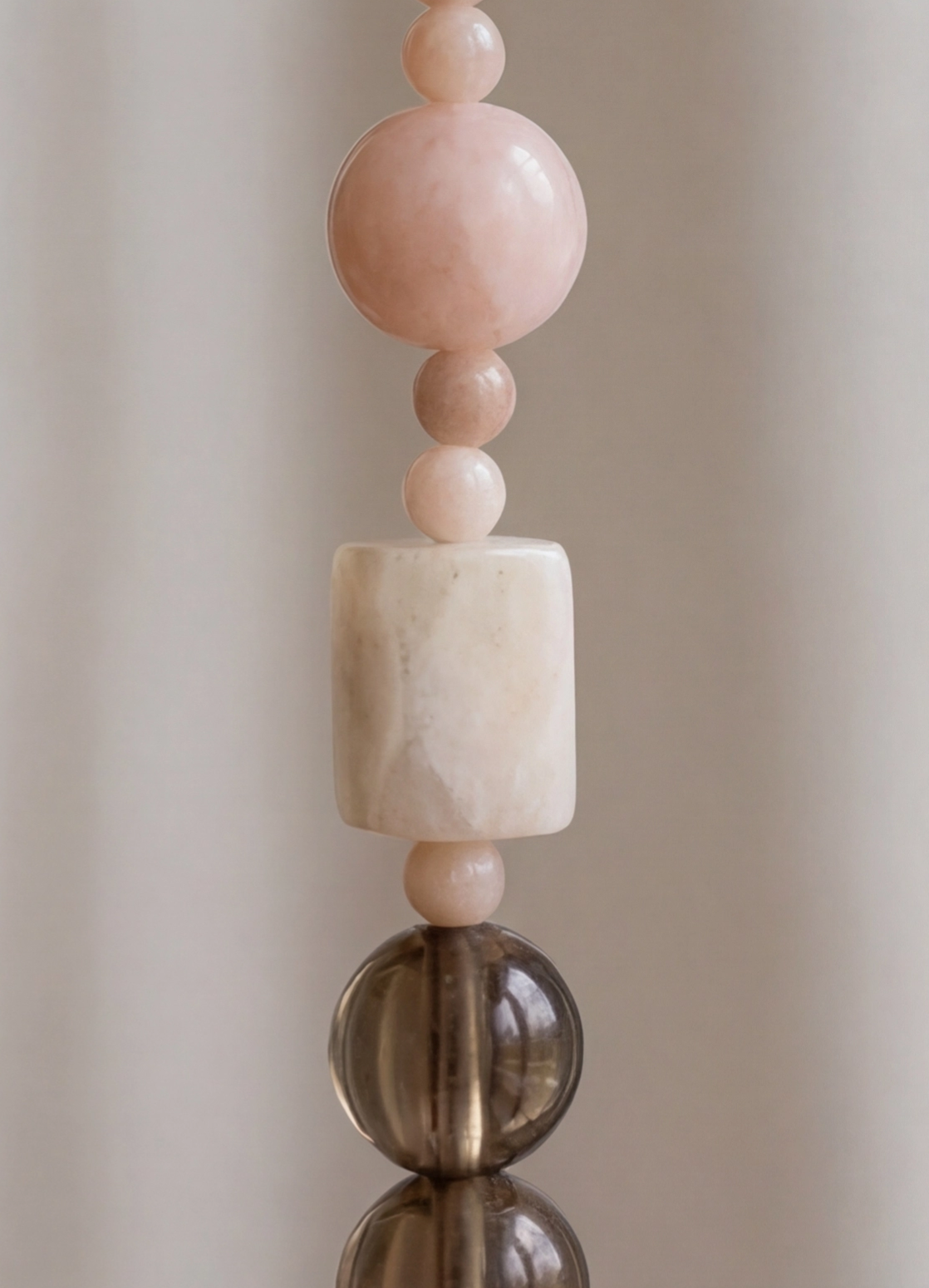 Peach Moonstone · Soft Peach — Hands-Free Chain