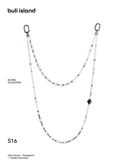 Clear Quartz · Transparent — Hands-Free Chain