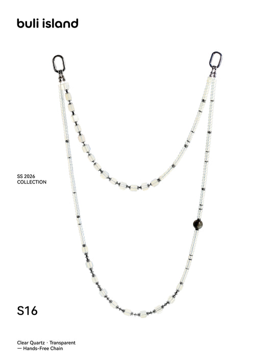 Clear Quartz · Transparent — Hands-Free Chain